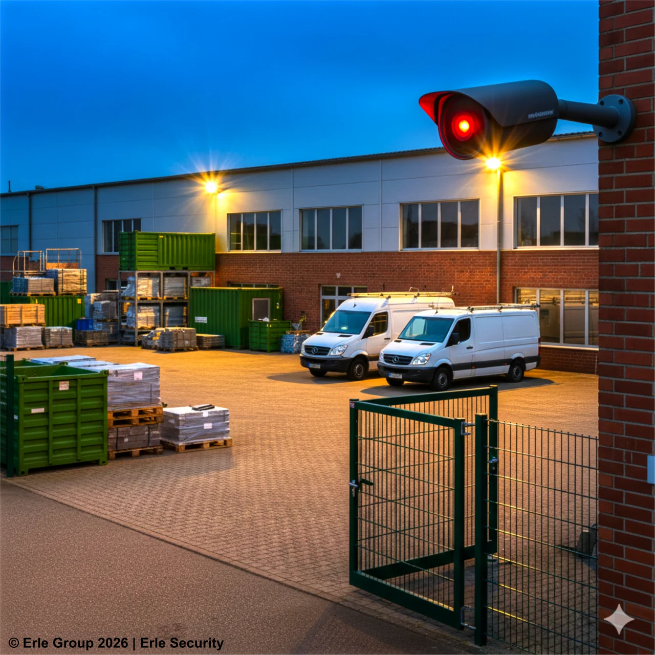 Handwerksbetrieb mit Werkstatt, Außenlager und Transportern – Sicherheitslösung